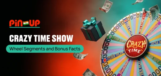 Crazy Time wheel segments and bonus facts with money and gift.
